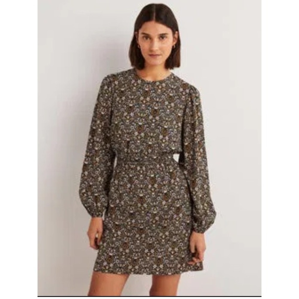 Boden Floral Print Long‎ Sleeve Mini Dress US 4R New With Tags